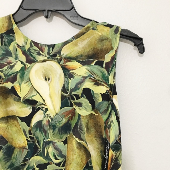 Dolce & Gabbana Cady Pear-Print Pencil Dress - Picture 6 of 7